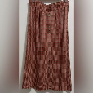 Stylish Checkered Linen Blend Skirt
